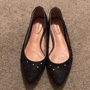 Corso como black suede ballet flats 7M